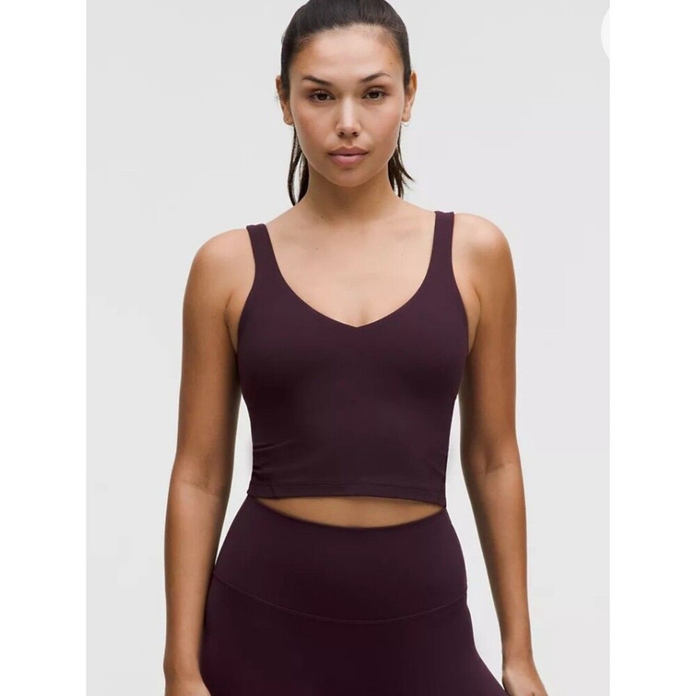 Lululemon NEW Align Tank Top Black Plum Purple V Neck Altheisure Yoga Pilates 0